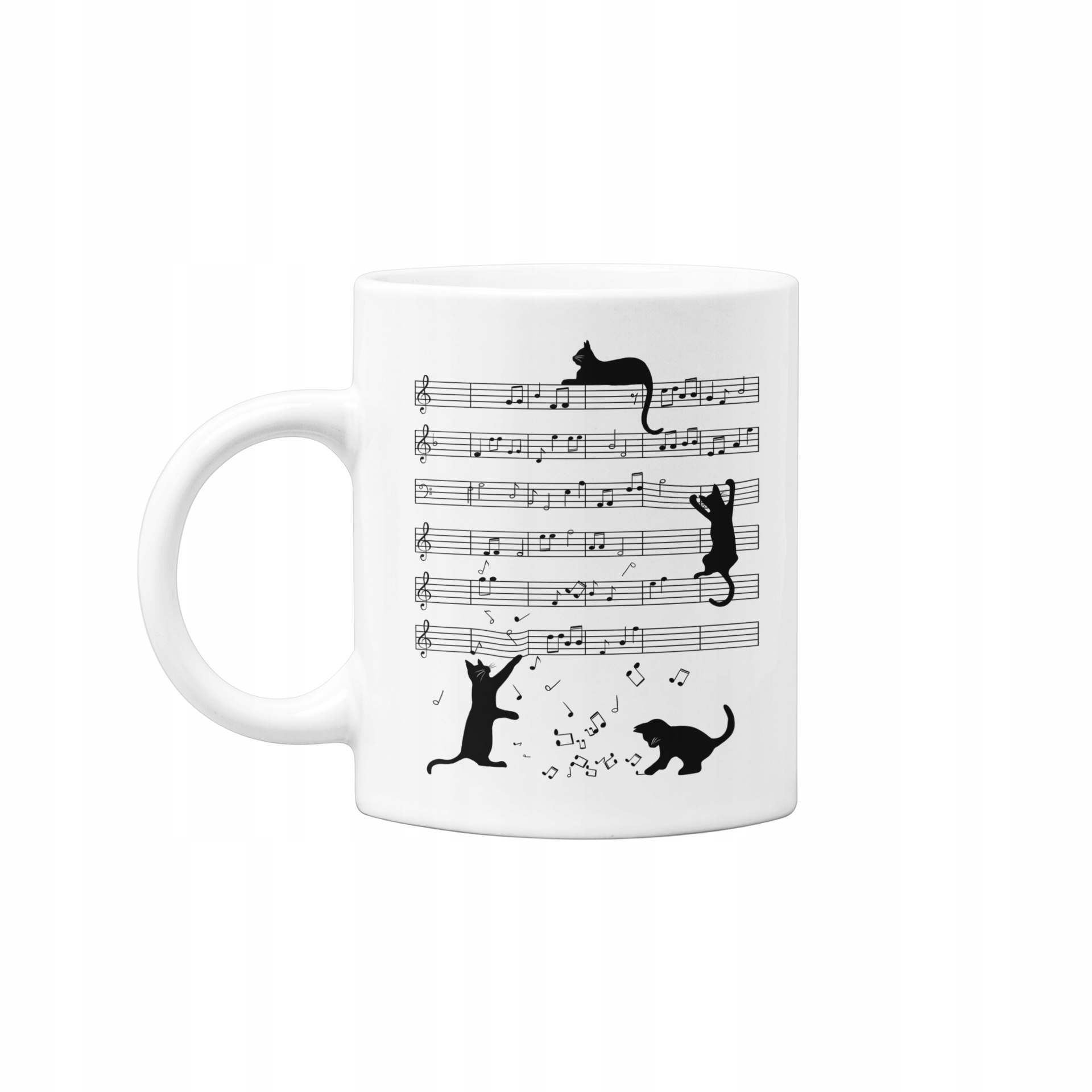 KUBEK BIAŁY KOTKI NUTY