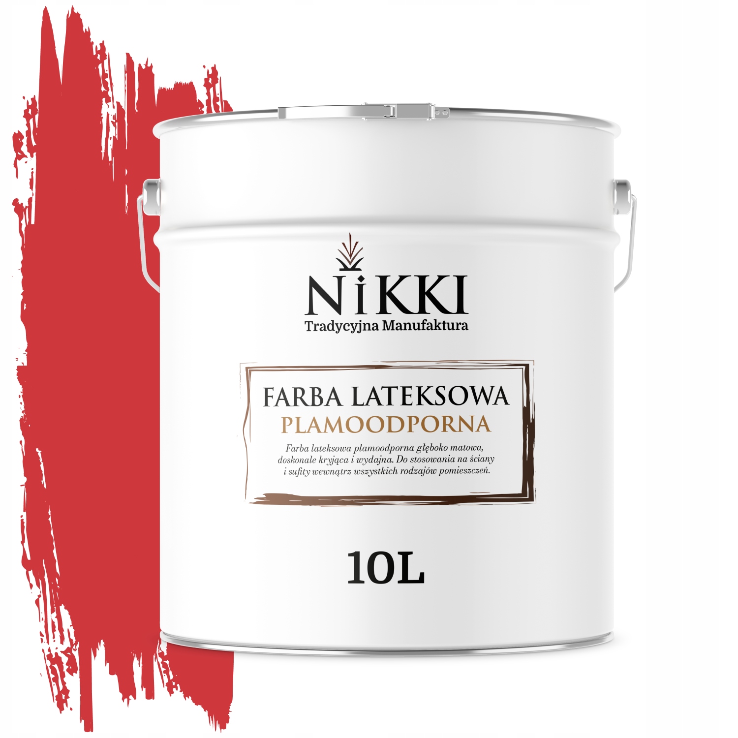 Latexová Farba Odolná Voči Škvrnám Farba Červená Ohnivá H3516 10L Hlboká Matná