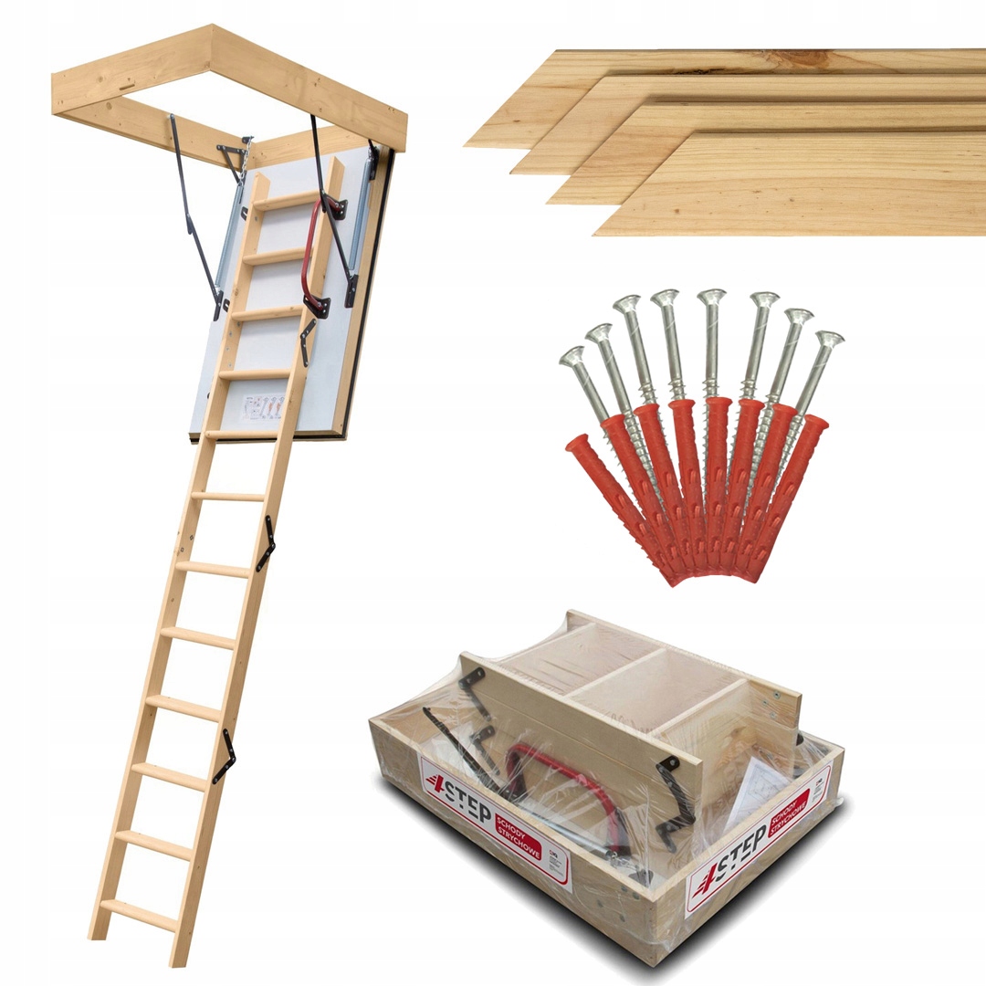 Schody Strychowe Extreme 76mm 100x70 0,55 W/m2K wkręty listwy Zestaw