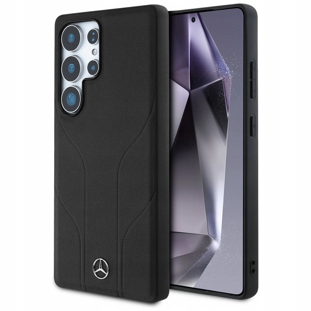 Mercedes Leather Debossed Lines MagSafe Pouzdro pro Samsung Galaxy S25 Ultra