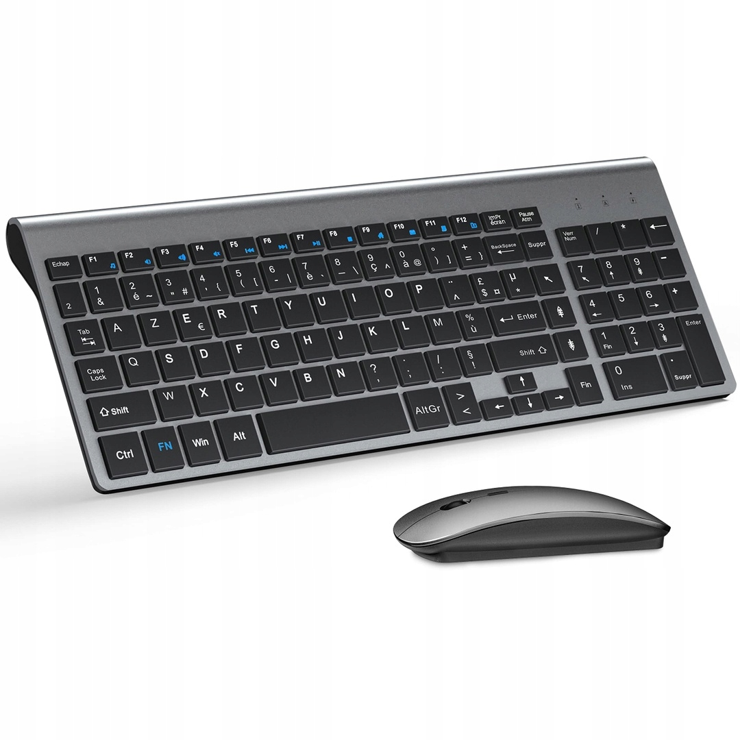 TopMate Bezprzewodowy Zestaw Klawiatura i Mysz 2.4G Cicha Nożycowa Azerty