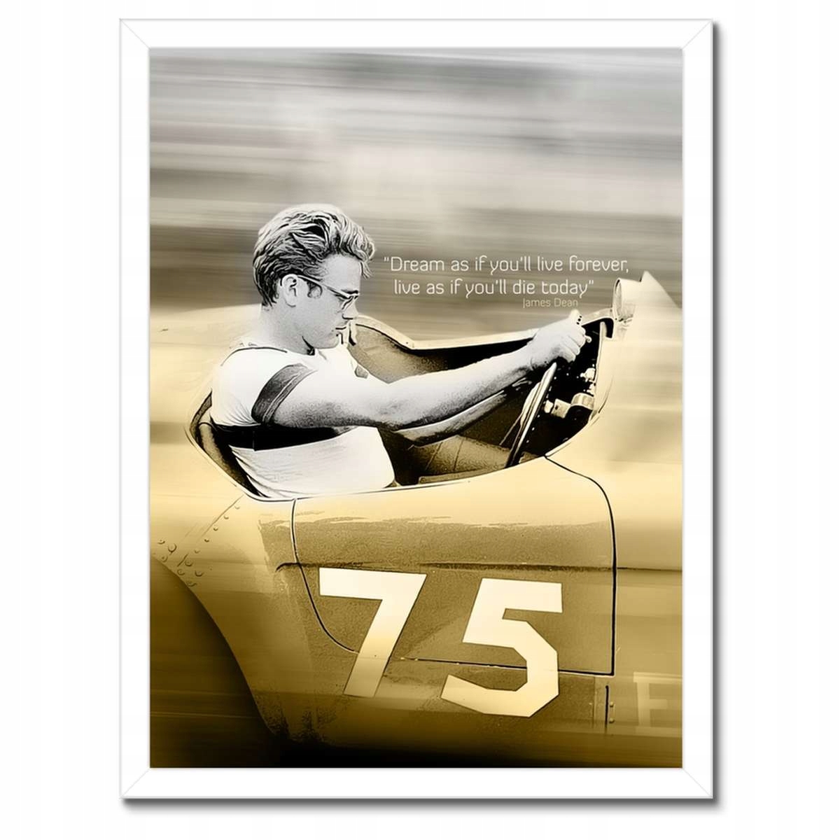 Plakáty v rámu 30x40 James Dean v autě