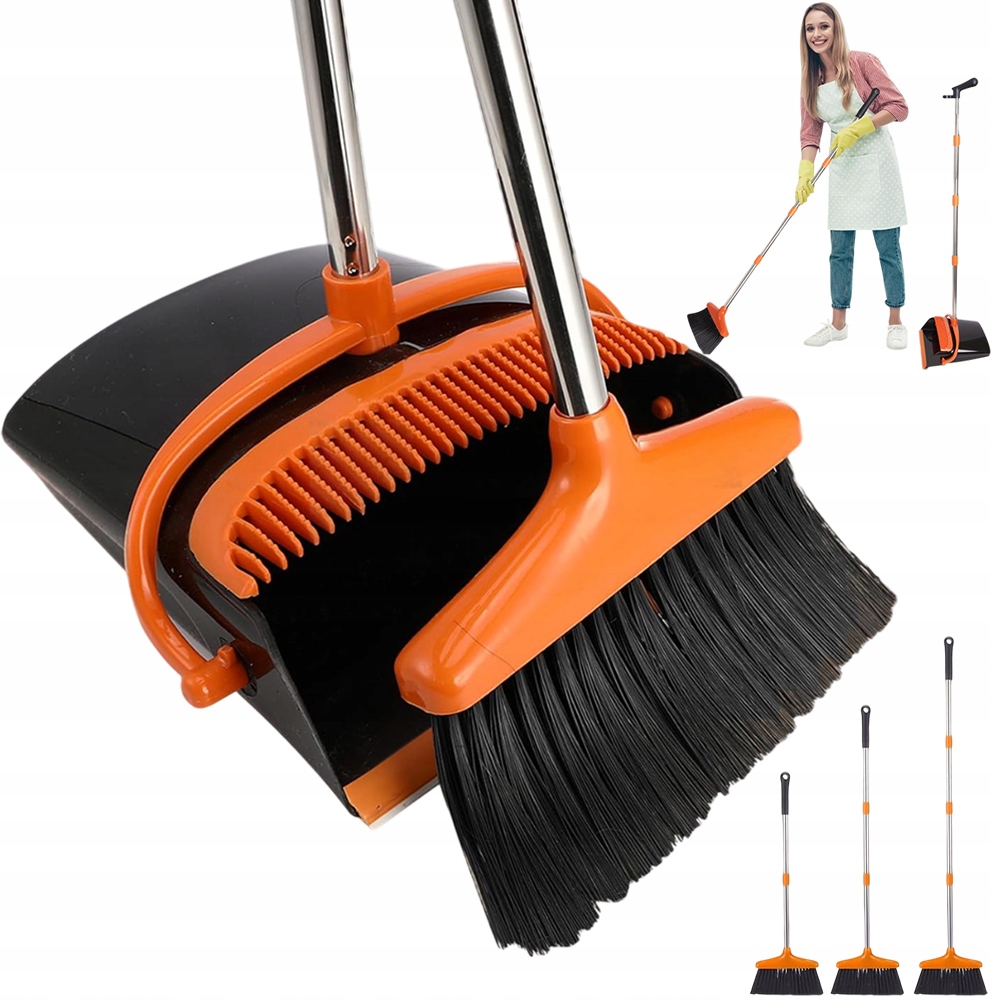 Levně Sada Na Úklid Podlahy Smeták Kartáč S Lopatkou Na Zametání 122CM