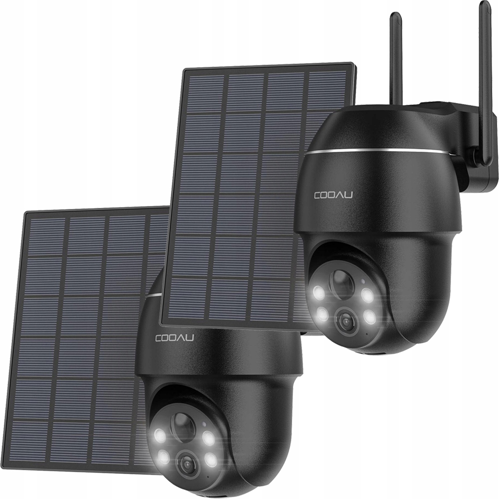 KAMERA ZEWNĘTRZNA SOLARNA IP WIFI 3MPx CZARNE 2szt