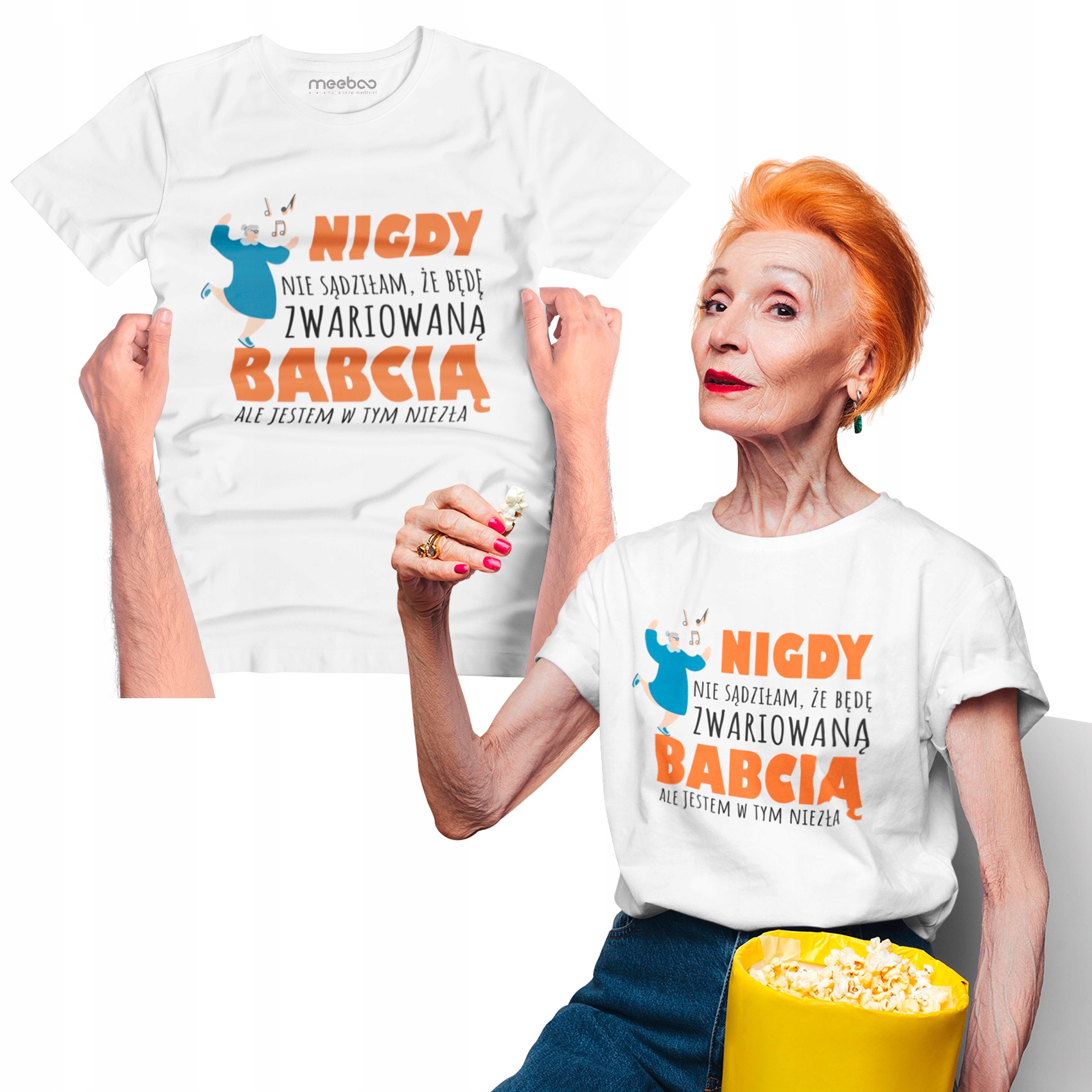 

Koszulka Damska Mały Tshirt Zwariowana Babcia
