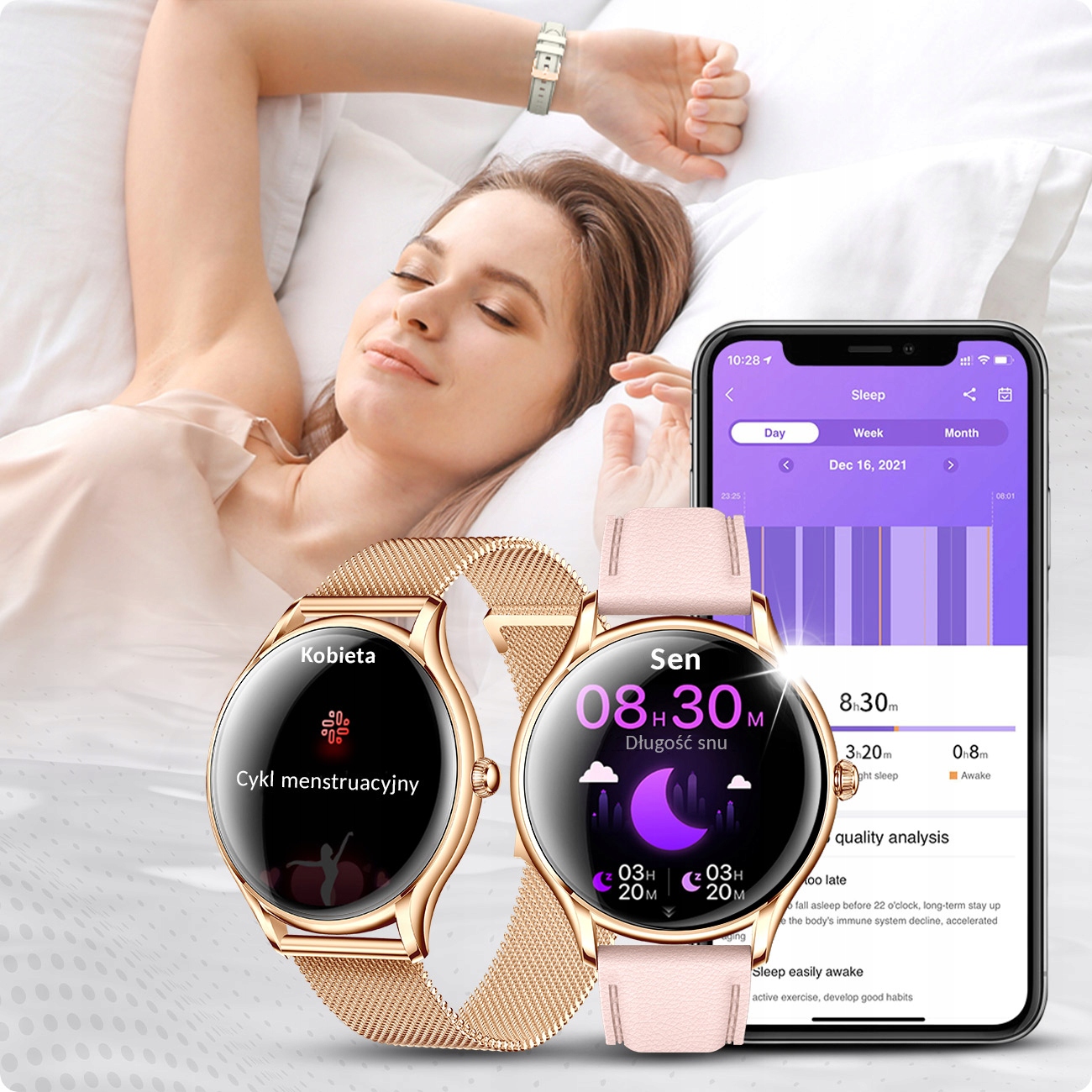 SMARTWATCH DAMSKI ZEGAREK PL MENU POWIADOMIENIA ROZMOWY SMART WATCH 4 PASKI Certyfikaty zgodności CE WEEE