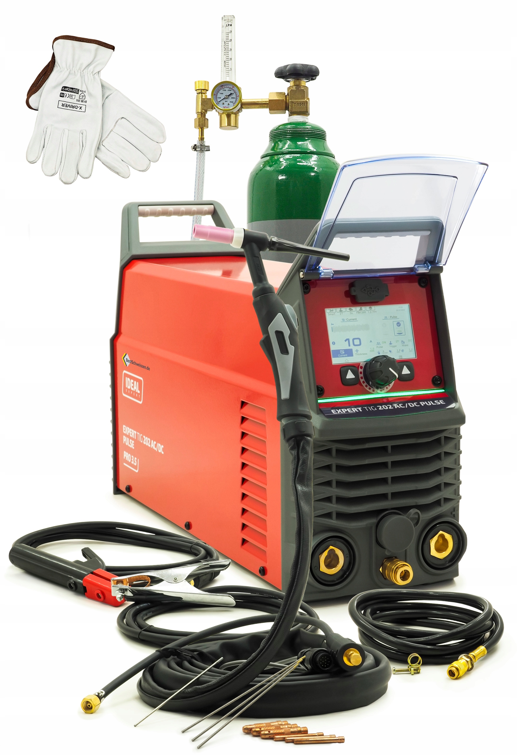 ZESTAW IDEAL EXPERT TIG 202 AC/DC PULSE Pro3.5 LCD 200A BUTLA REDUKTOR