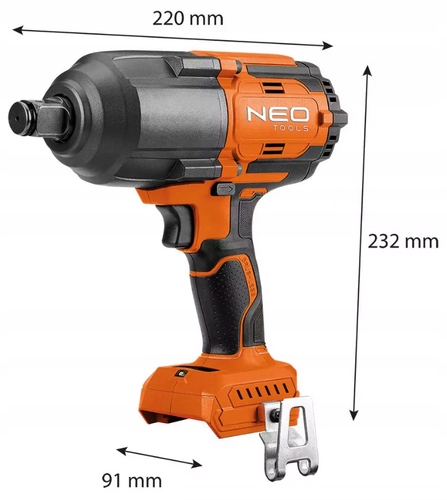 KLUCZ UDAROWY BEZSZCZOTKOWY 1/2" 1100Nm AKUMULATOROWY Energy+ 18V NEO Napięcie (V) 18 V