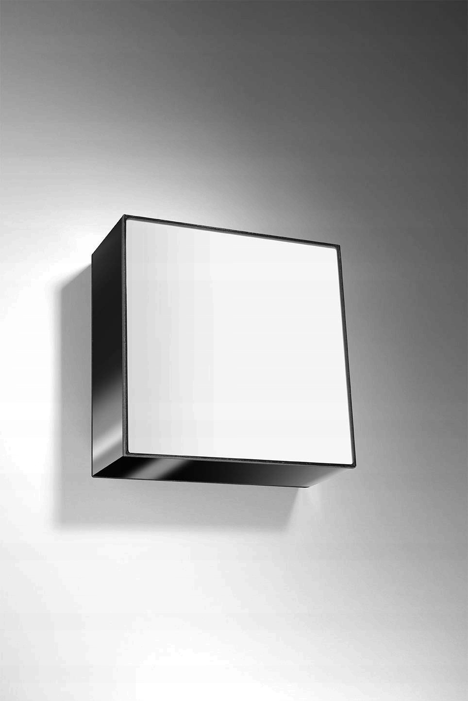 Nowy Design Kinkiet HORUS Czarny Kwadrat SOLLUX Zasilanie sieciowe