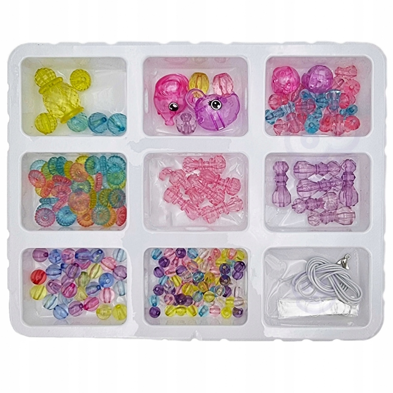 PREZENT DLA DZIEWCZYNKI NA URODZINY 6 7 LAT ZESTAW DO ROBIENIA BRANSOLETEK Materiał plastik