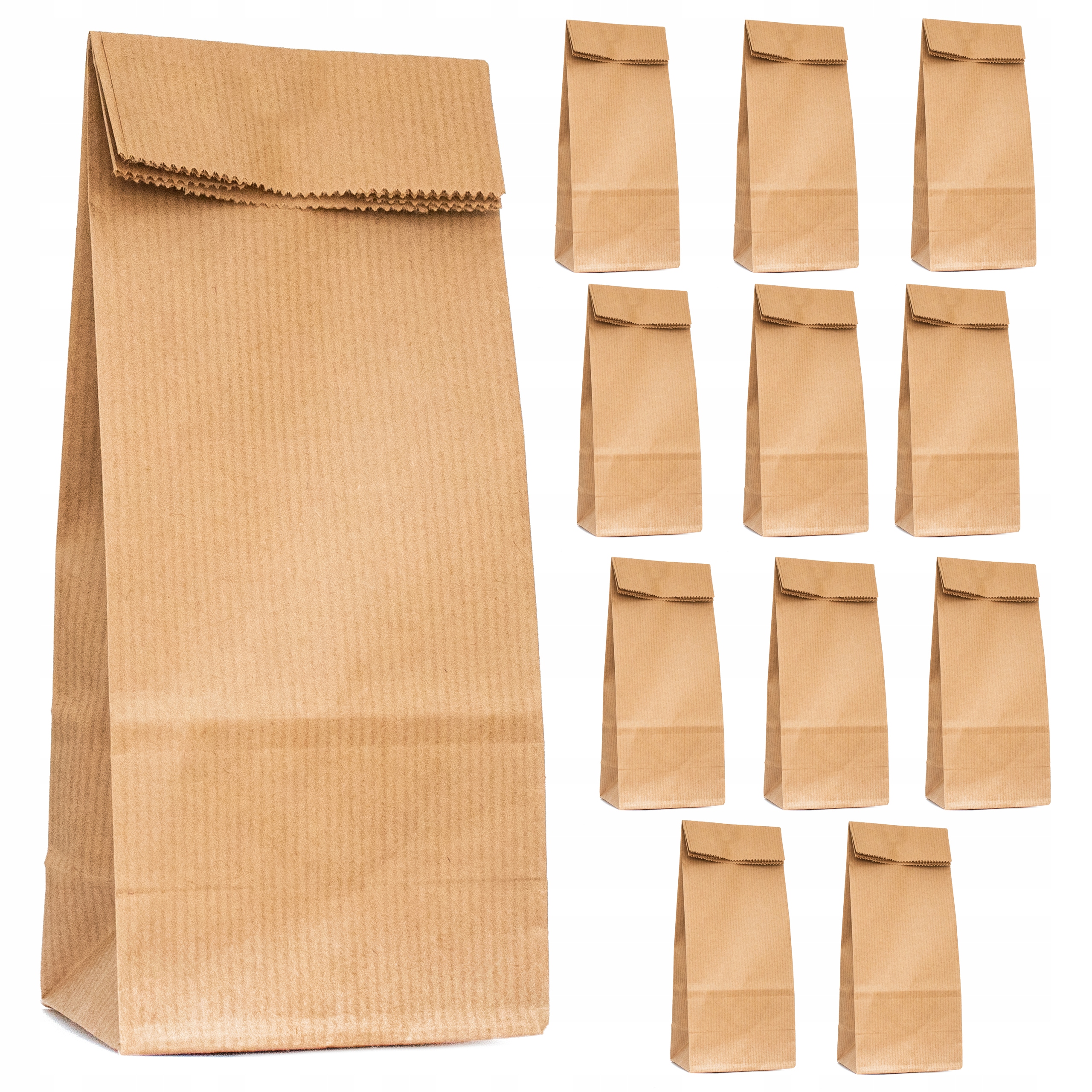 TOREBKI PAPIEROWE EKO KLOCKOWE NA CUKIERKI URODZINY CHRZEST - DUŻE 12 SZT