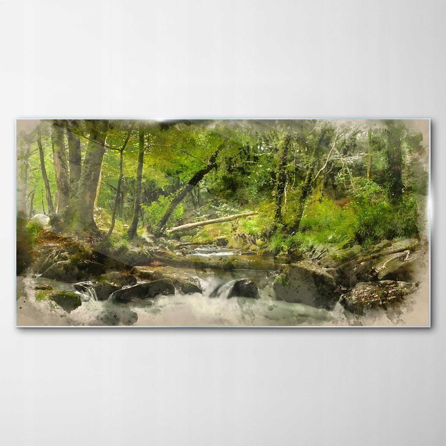 Obraz Sklenený dekor Voda Les Stromy Príroda 120x60