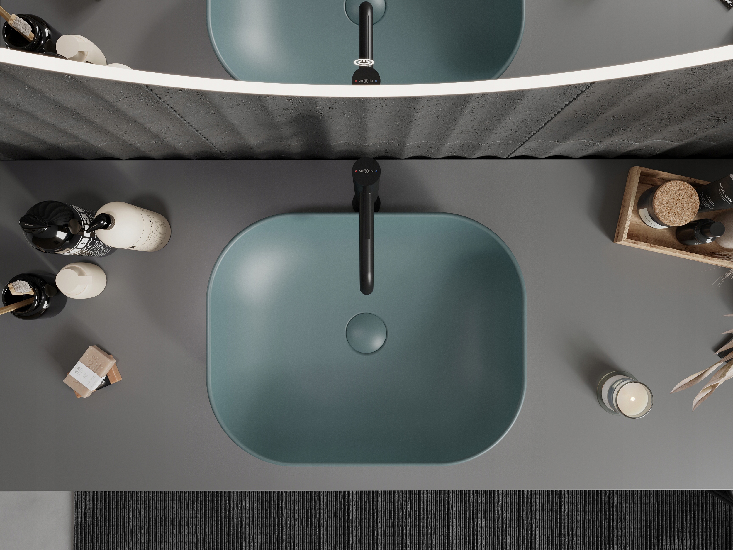 MEXEN ROSA UMYWALKA NABLATOWA 50 x 40 CM ZIELONA JASNA MAT Marka Mexen