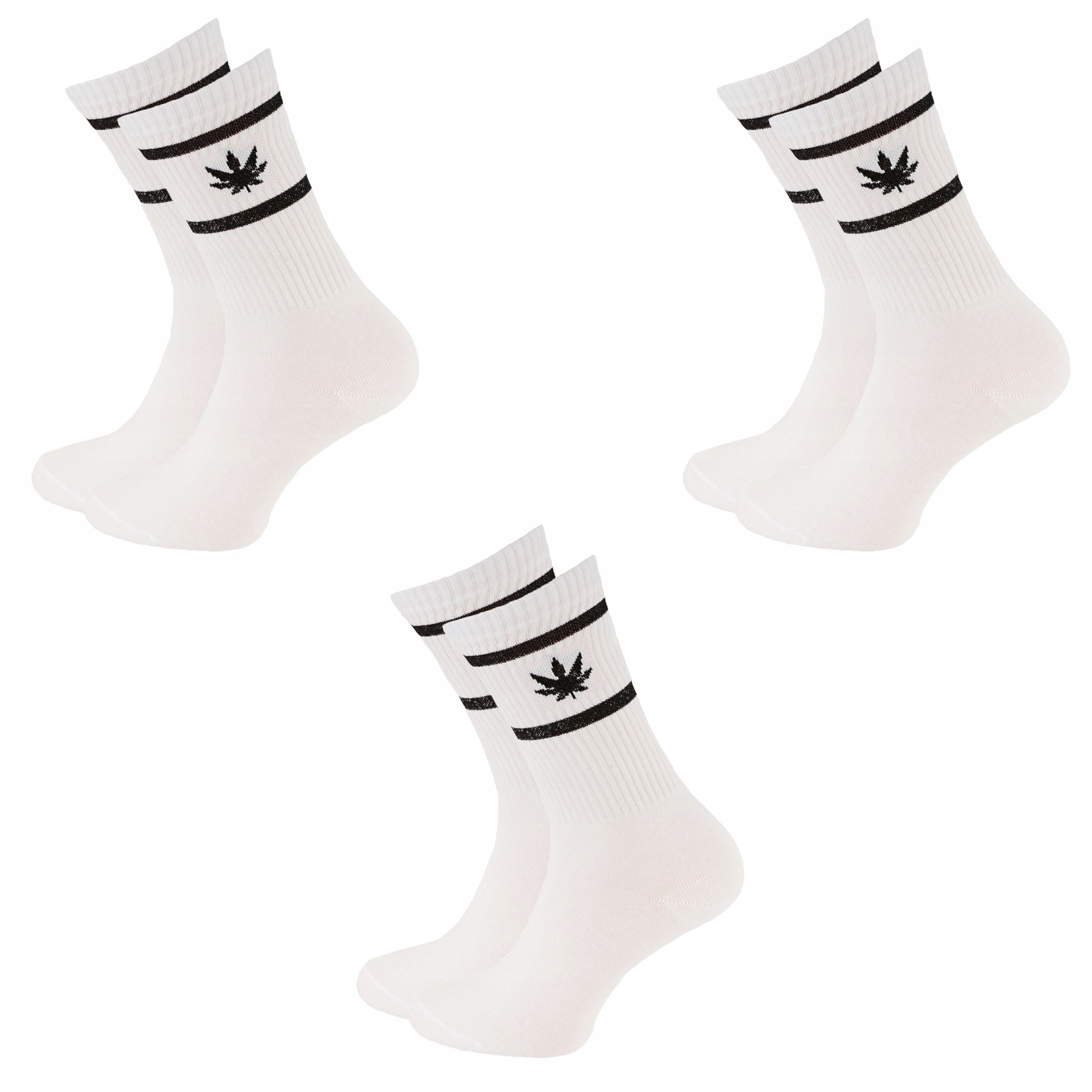 

3x Damskie skarpety bawełniane białe l 3/4 r.39-42