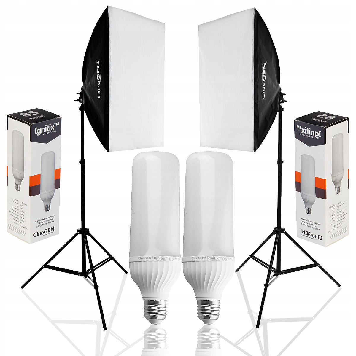 2x fotografická lampa 2x Softbox 40x60 cm stativ