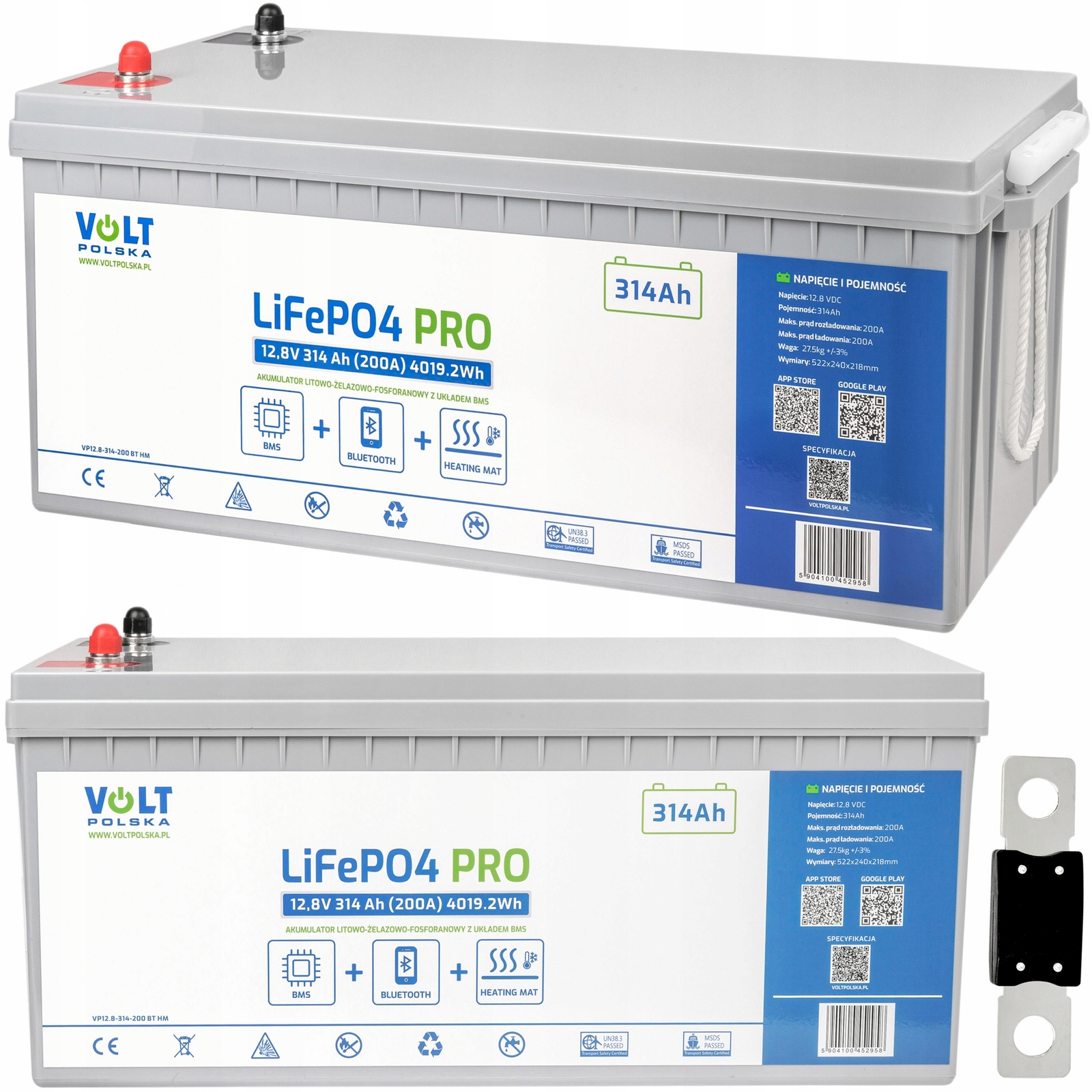 Akumulator LIFEPO4 300AH 314AH (200A) 12V Bms Bt Mata Grzewcza Kamper Łódź