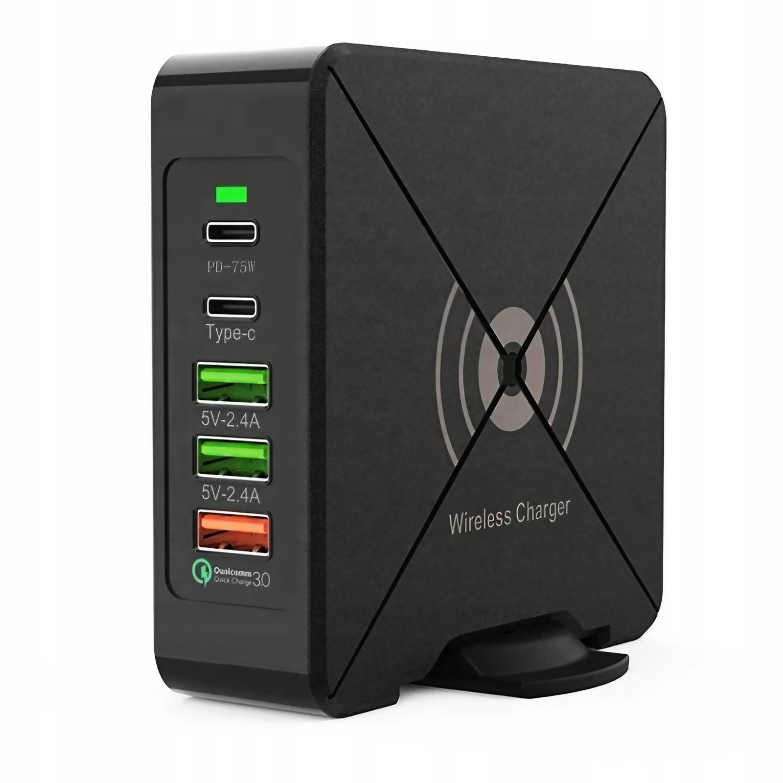 Nabíjecí Stanice Bezdrátová Indukční Nabíječka 75W Pd Qc 3.0 Usb Usb-c