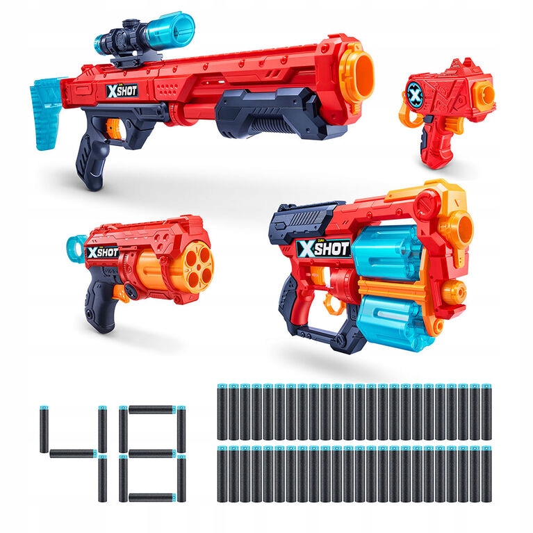 Zestaw wyrzutni X -Shot Combo Hawk Xcess Fury 4 Micro
