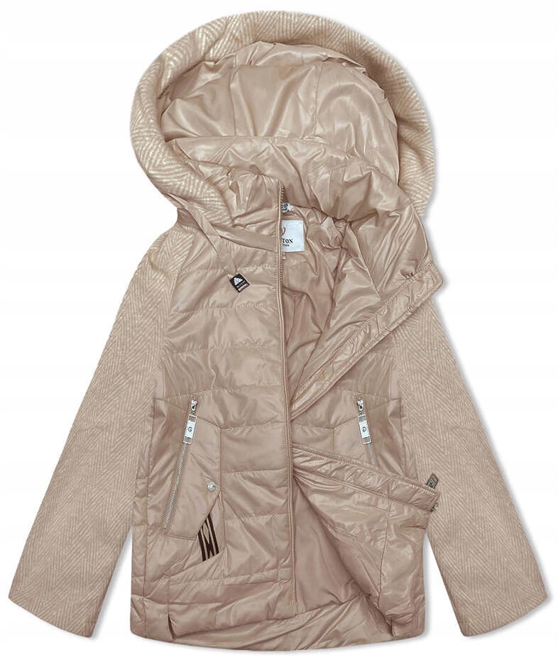 Krátká Přechodná Bunda F-23962 Camel M (38)