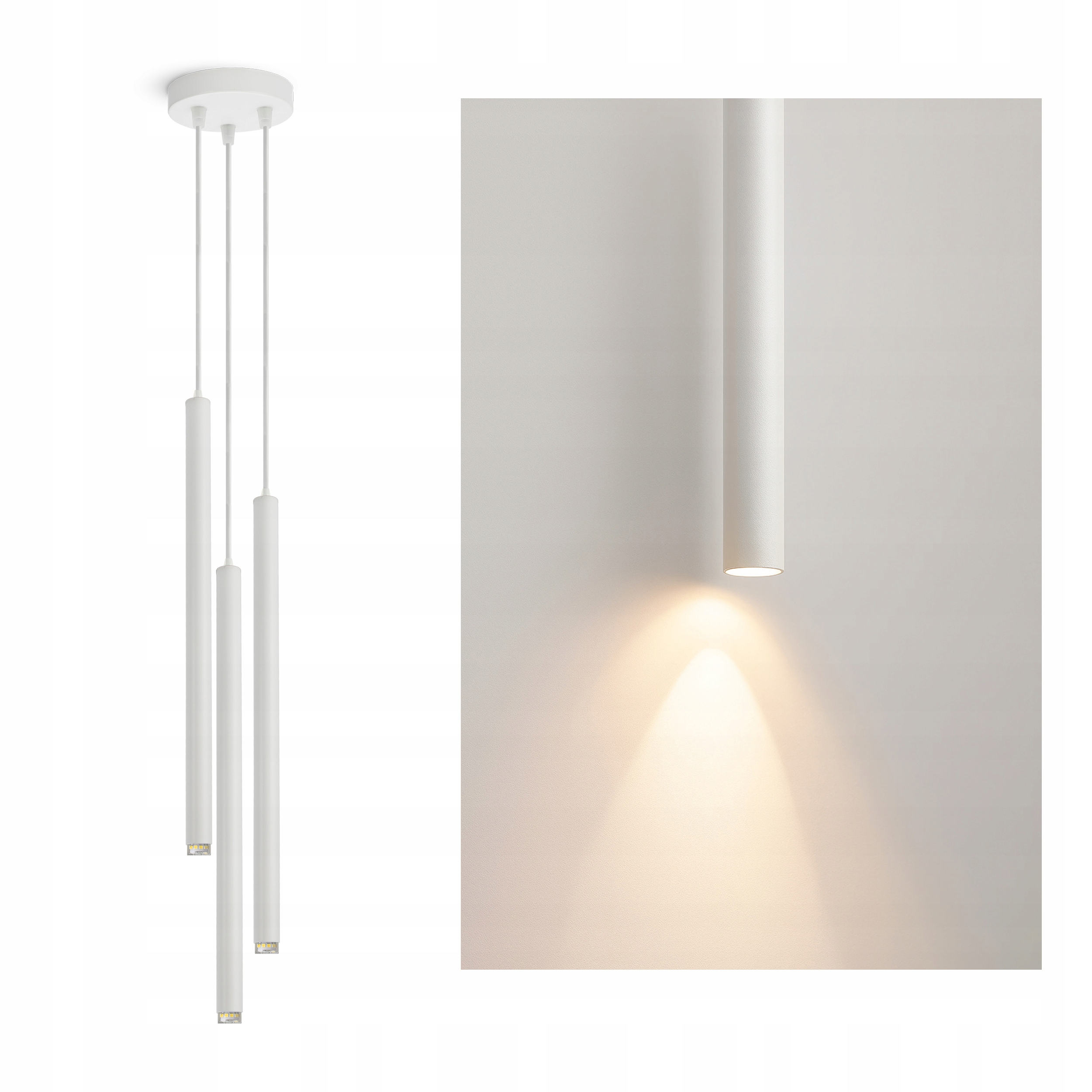 Stropná závesná lampa Laser Sopel Tuba 854-EZ3 Biela G9 3-bodová Led