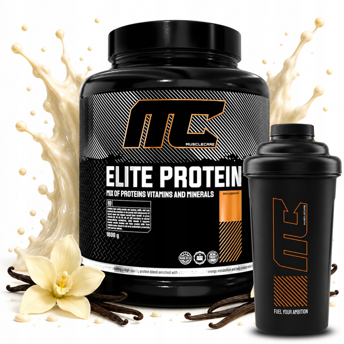 Proteinový mix Wpc Wpi Muscle Care Elite Protein 1800 g Vanilka Shaker