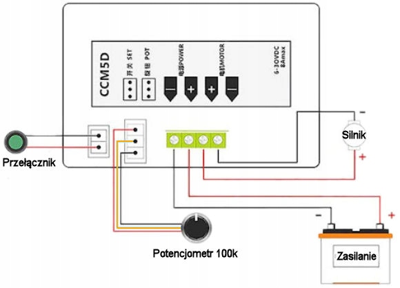 Regulator Silnika PWM Sterownik 6-30V DC 8A CCM5D Rodzaj regulator