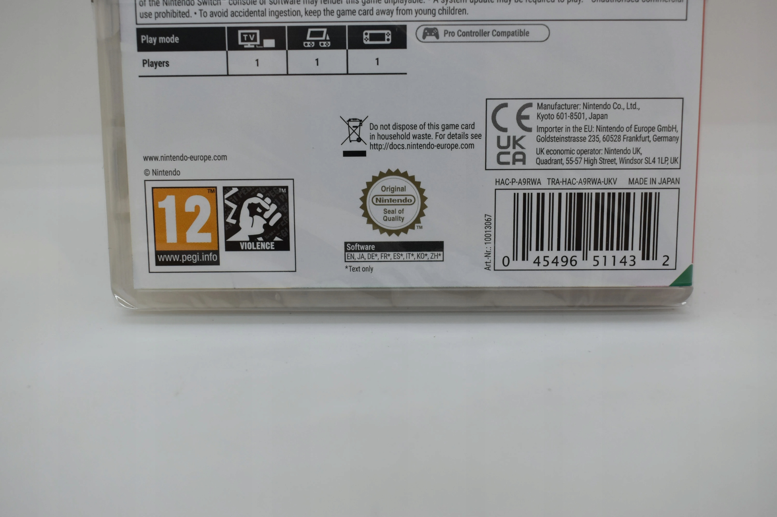 ANOTHER CODE: RECOLLECTION SWITCH Granice wiekowe (PEGI) 12