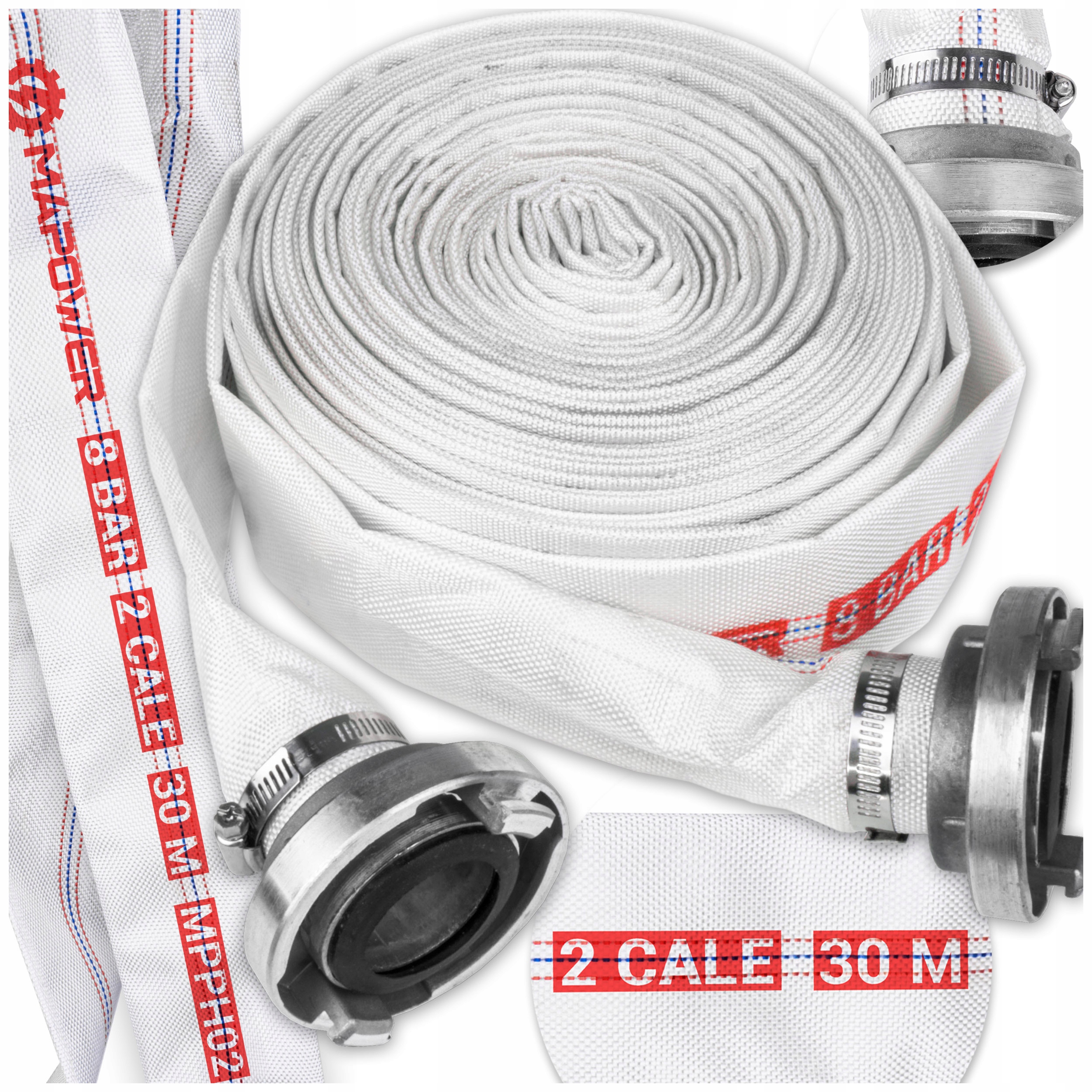 Wąż Strażacki Ogrodowy 2 Cale 30M Do Szamba Strażak Do Wody Mocny Mapower