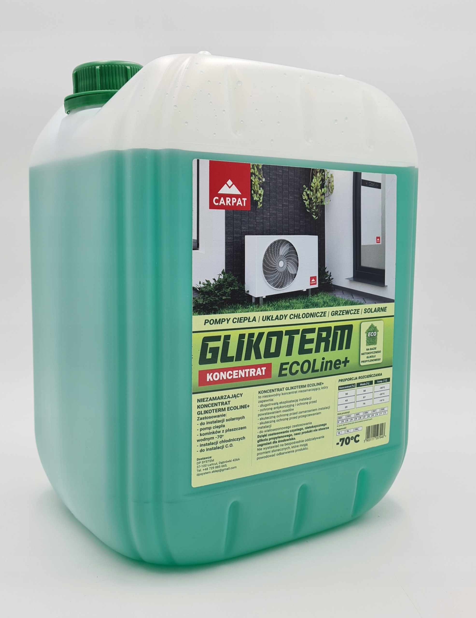 GLIKOL PROPYLENOWY EKO POMPY CIEPŁA -70°C 10L EAN (GTIN) 5903111597931