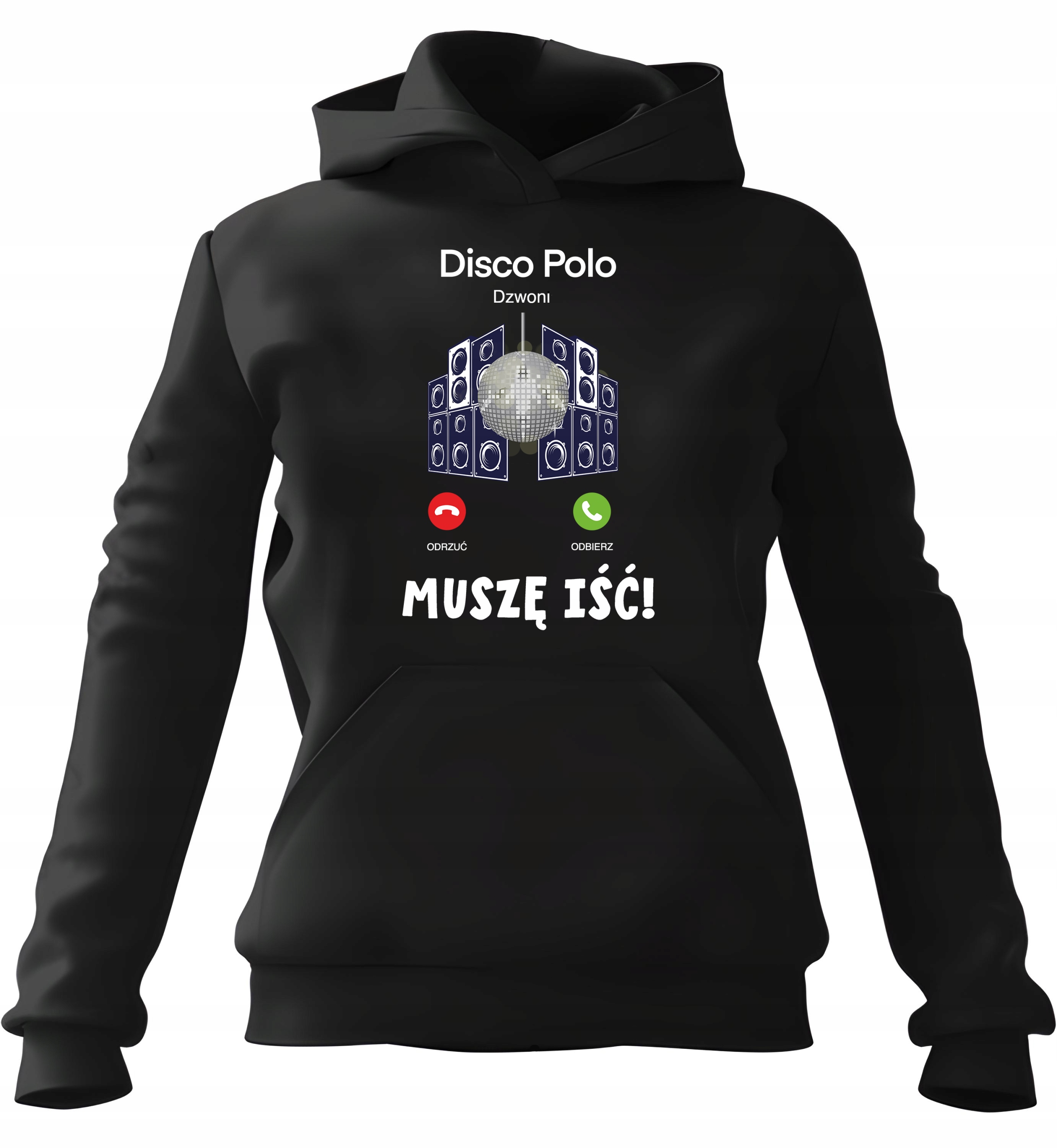 Dámská Mikina Disco Polo s kapucí černá M