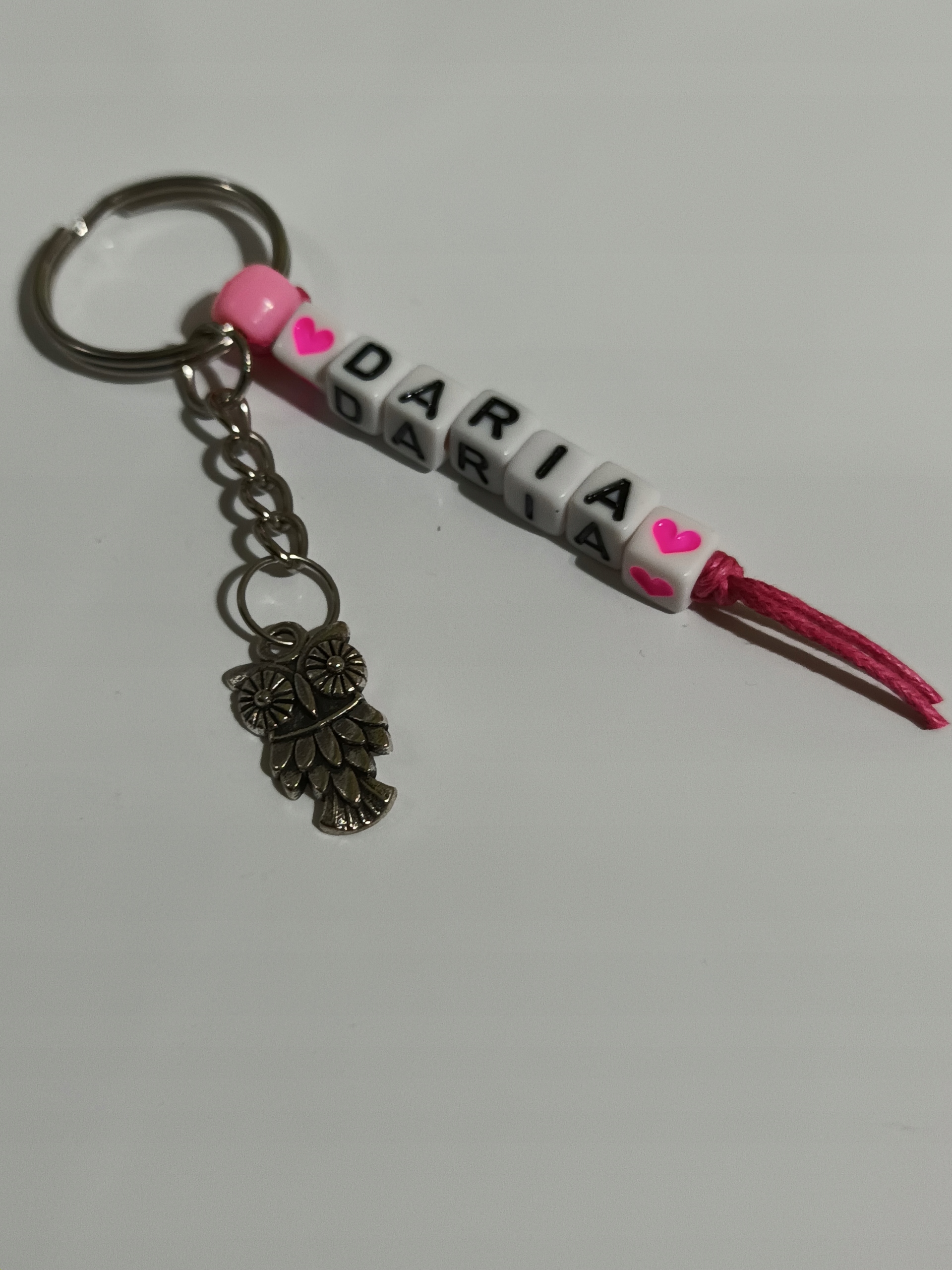 Breloczek, imie + zawieszka sowa