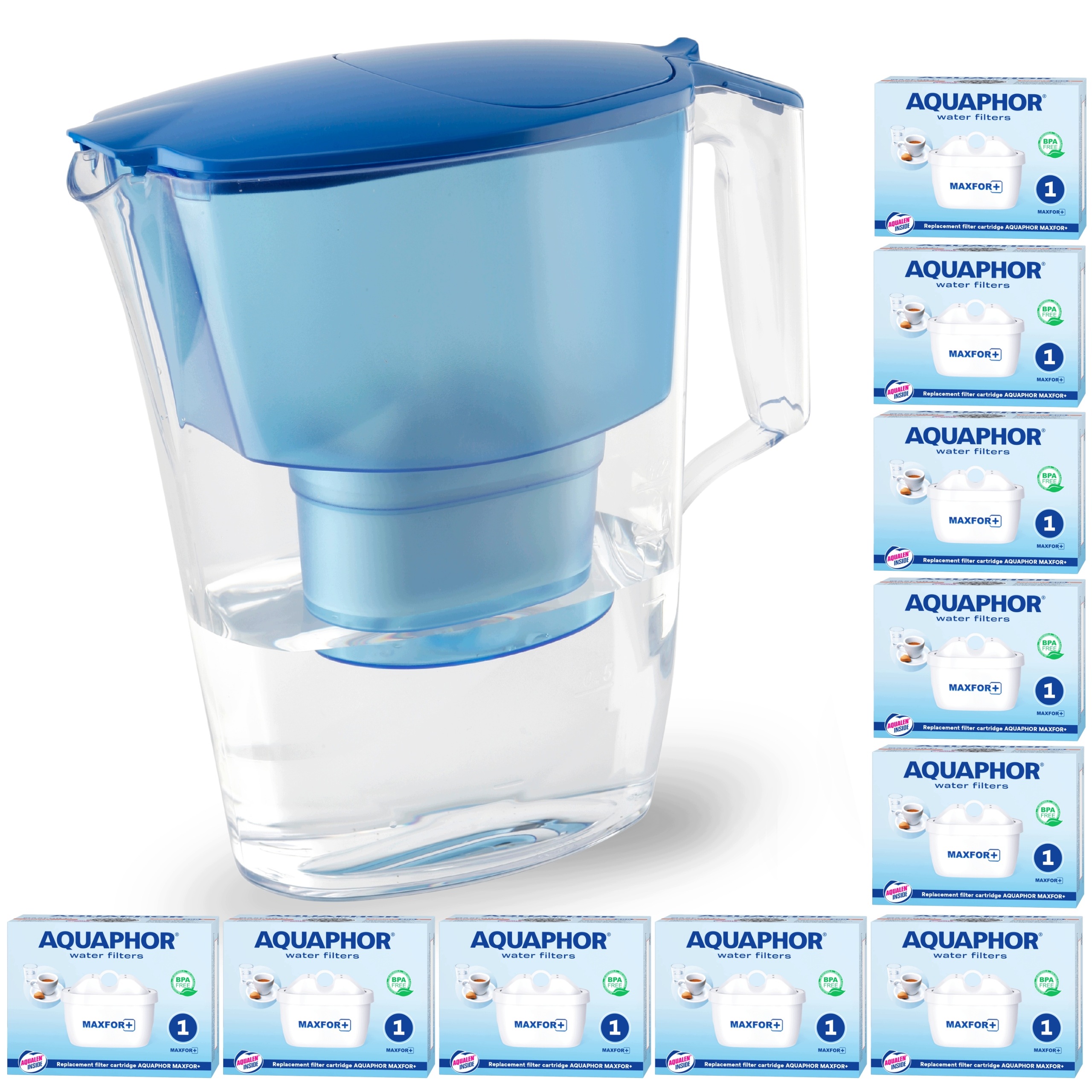 Filtrační konvice na vodu Aquaphor Time Modrá 2,5L 10 náplní maxfor+ B25