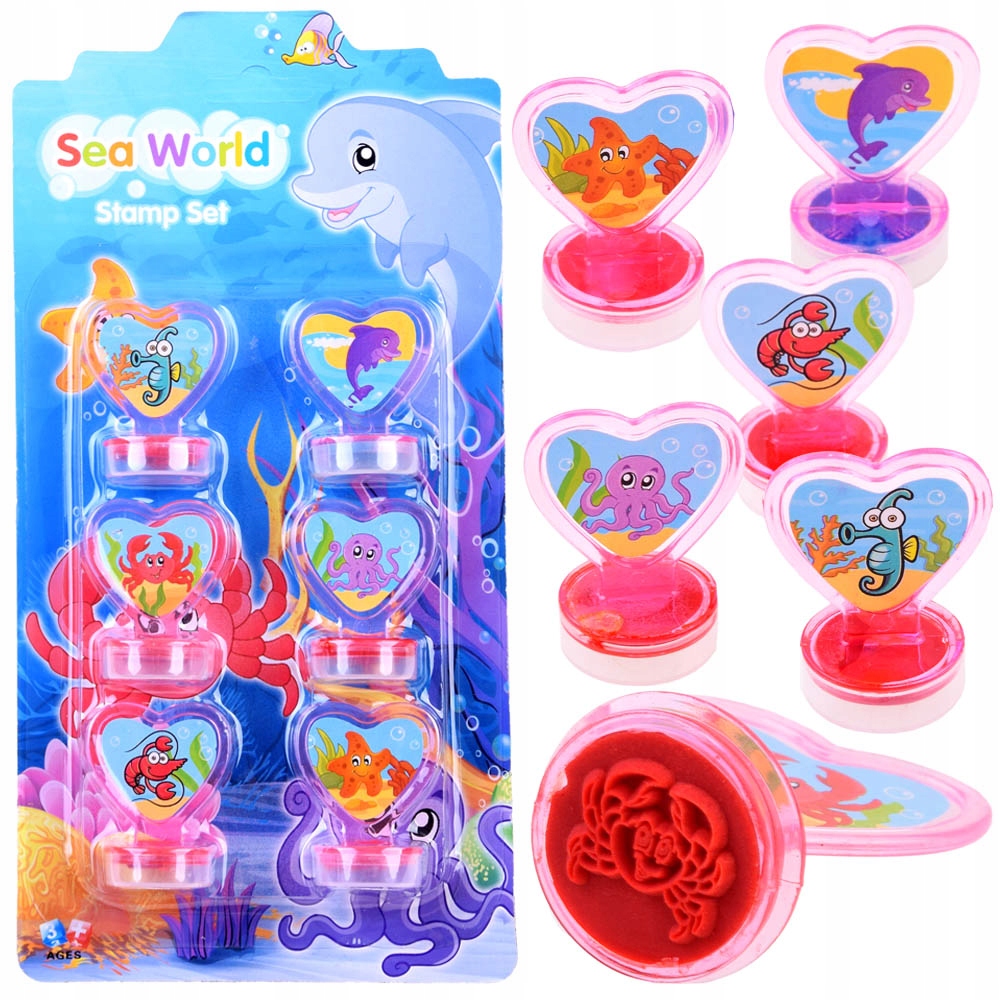 

Zestaw pieczątki 6 szt. Zwierzaki Morskie ZA3979