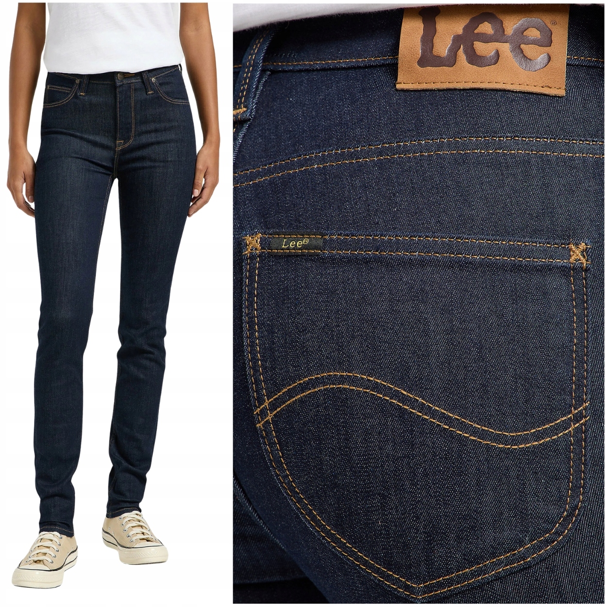 Lee Scarlett High Rinse dámské džíny s vysokým pasem, střih úzké nohavice (úzké), velikost W29 L31