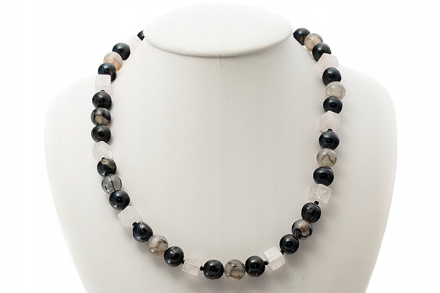 Náhrdelník Křemen růžový, Agát, Perla Červená