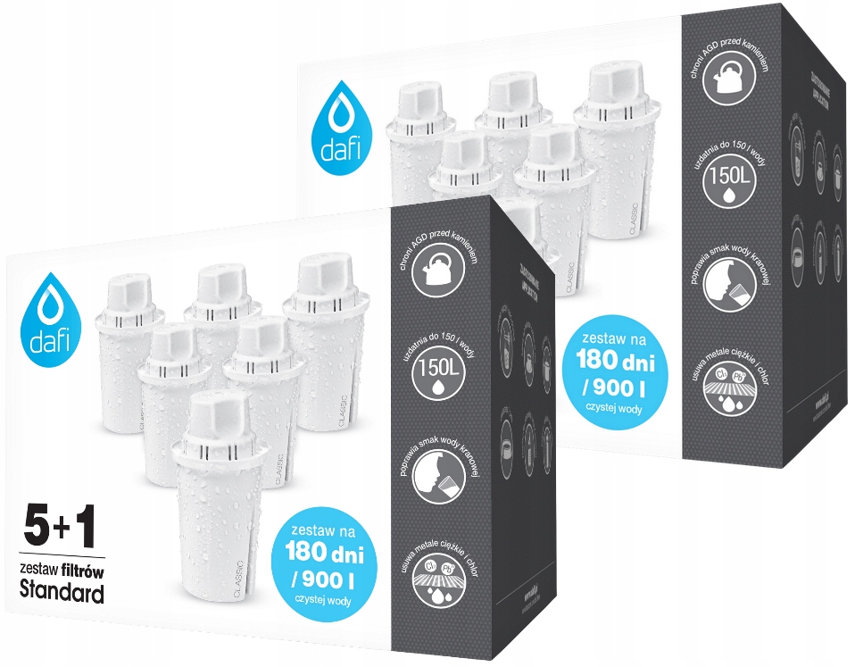 6 x Dafi Classic Wkład filtrujący do dzbanka filtrującego wodę x2