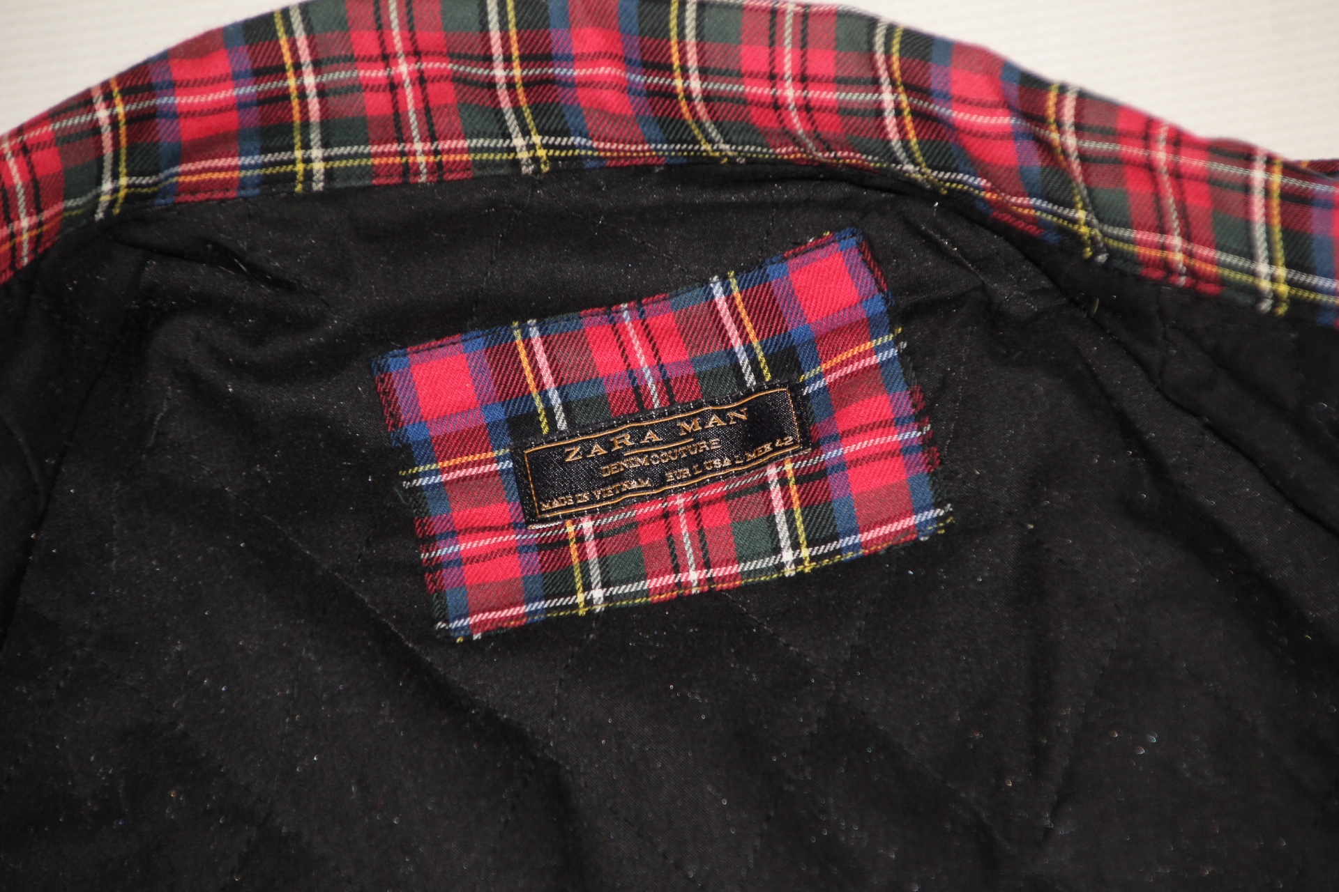 ZARA*GRUBA MĘSKA KOSZULA - KURTKA KRATA OCIEPLANA*L Wzór dominujący kratka