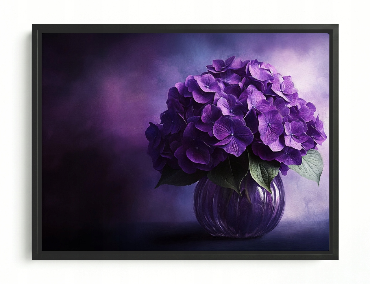Obraz Rám Americký Box Fialový Hortenzie Květiny Kytice Kompozice 80x60