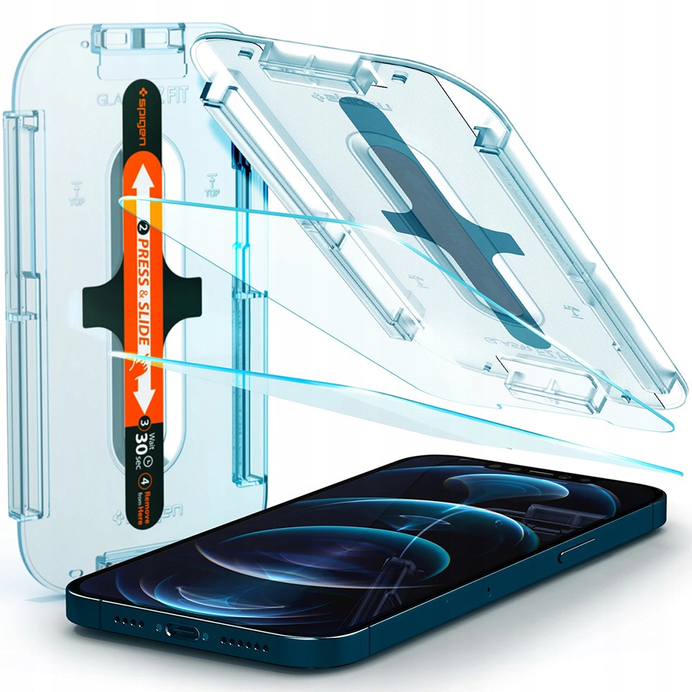 

Szkło do iPhone 12 Pro Max, Spigen Glas.tR Ez Fit