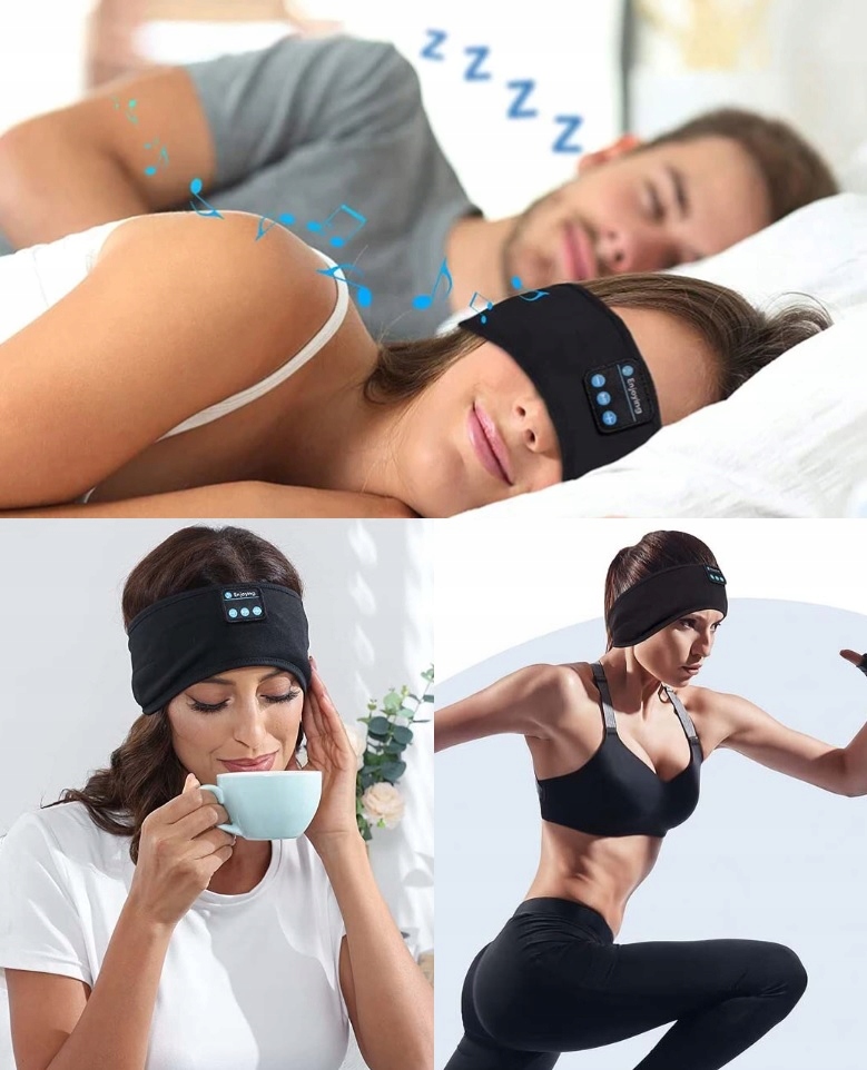 OPASKA SPORTOWA OCZY DO SPANIA BIEGANIA GŁOŚNIK BT Model Music Headset