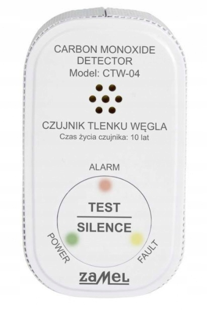 

Czujnik Czadu Tlenku Węgla Z Baterią CTW-04 Zamel