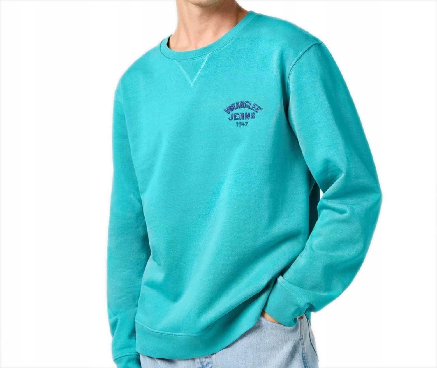 Bluza męska Wrangler smal logo crew neck Latigo Bay XL