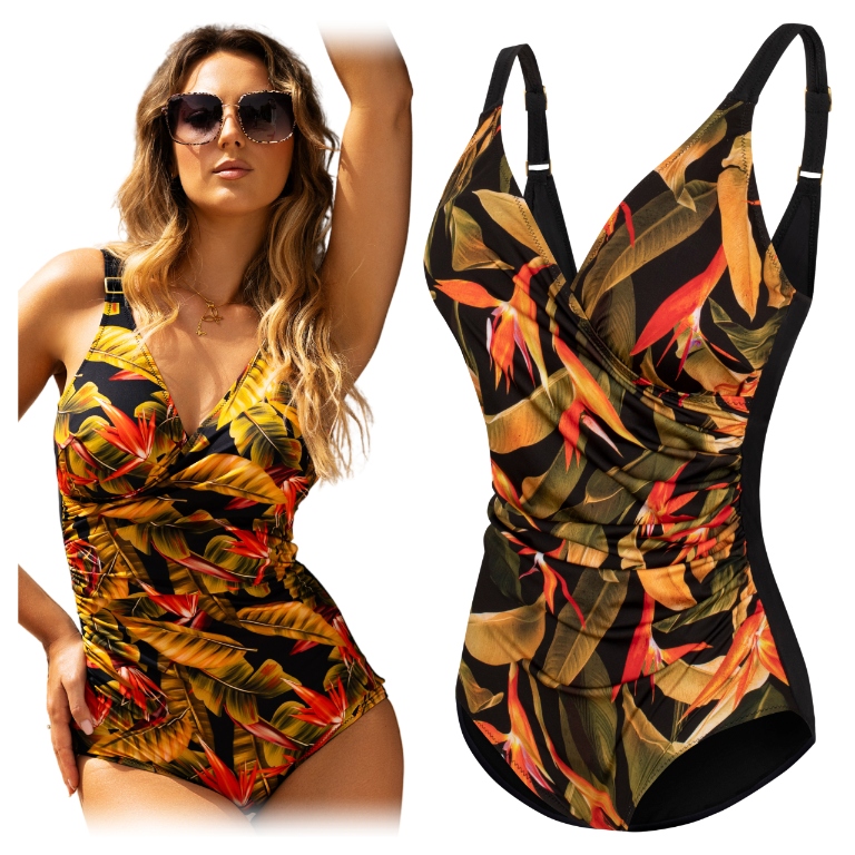 Jednodílné plavky Plus Size 48 4XL Dámský kostým Monokini