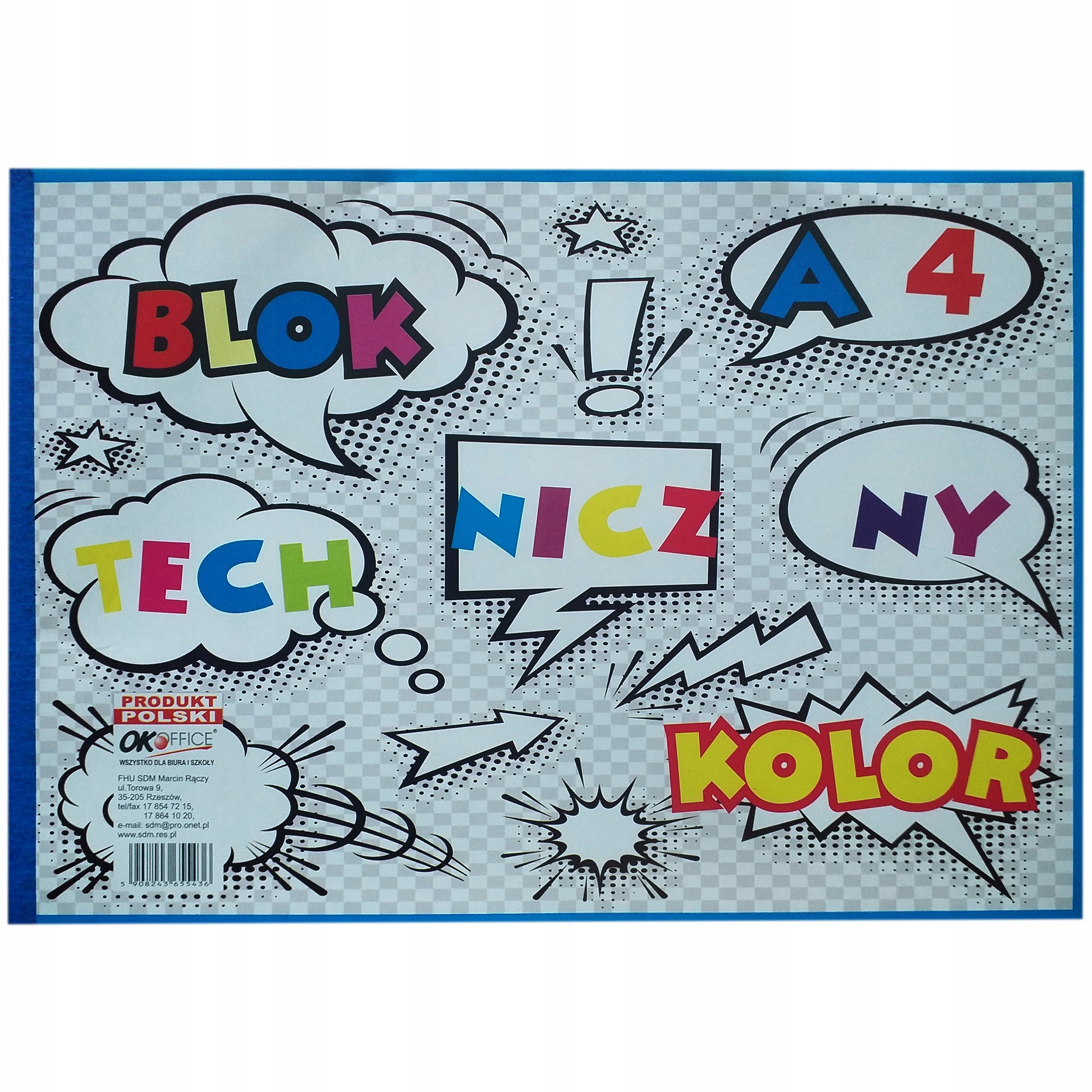 Blok techniczny kolorowy A4 kolor 1 sztuka