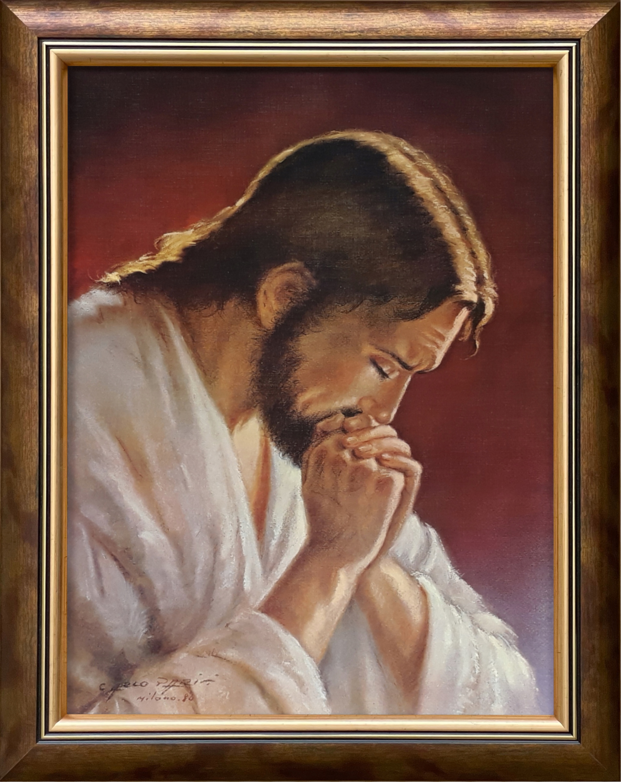 

Obraz 47x37 Jezus Modlący Się Brązowa Rama