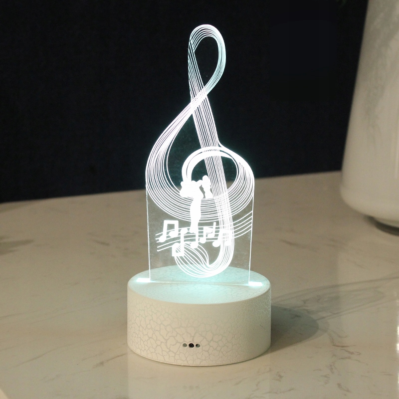 

Lampa 3D Led Klucz Wiolinowy Muzyka Lampa Nocna