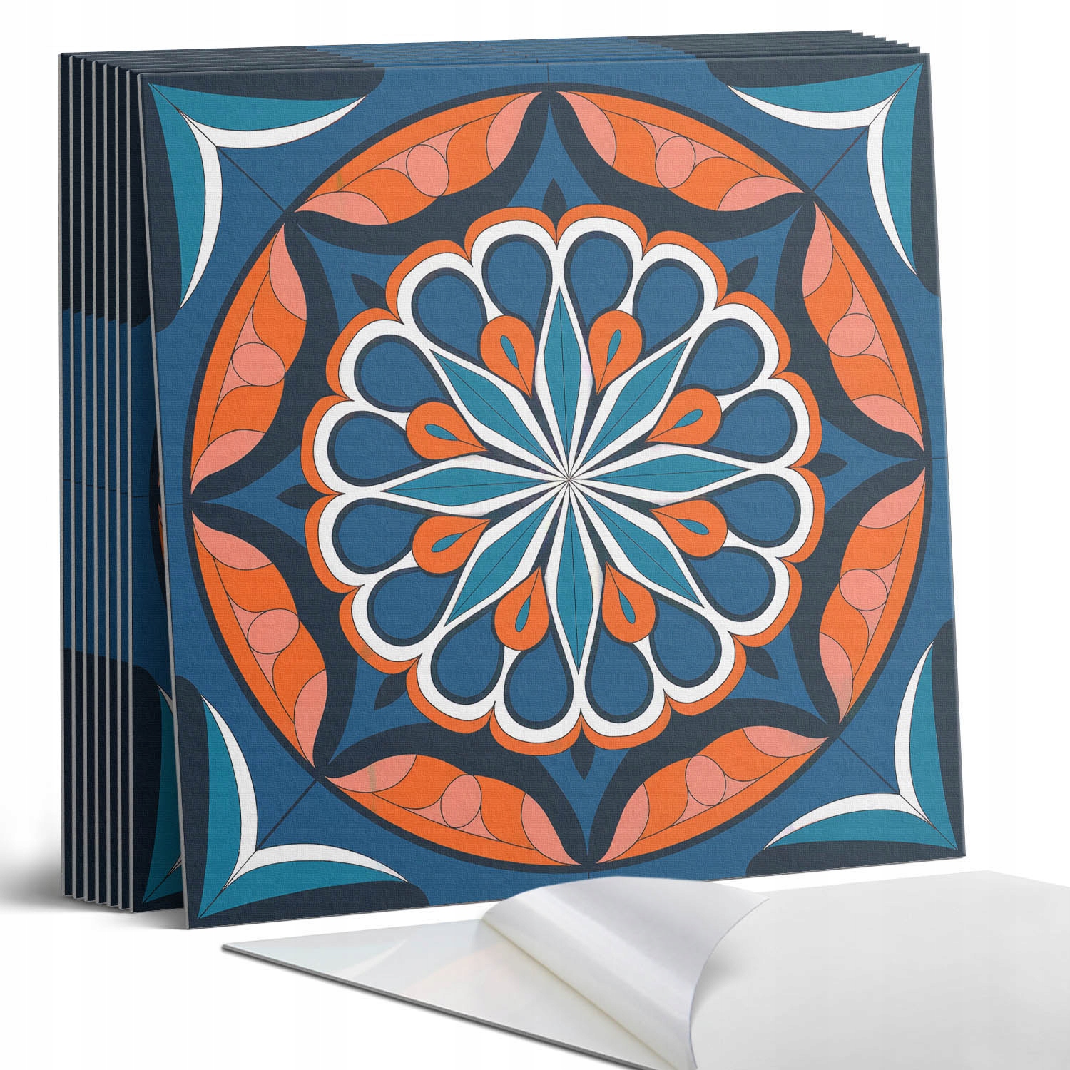 Sada Pvc vinylových dlaždic Mandala s listovým vzorem 9 x 30 x 30 cm