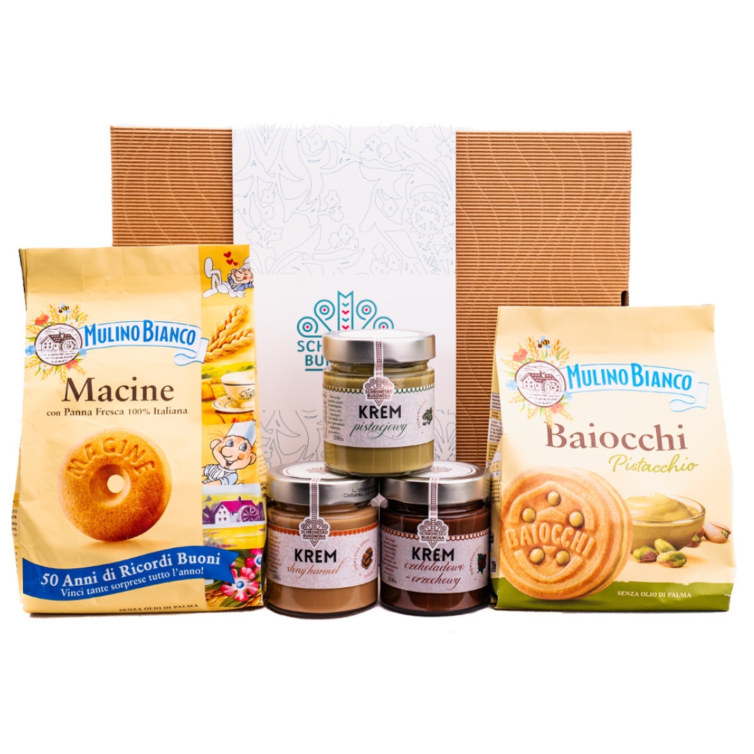 Levně Vánoční krabička hotová Schronisko Bukowina pistáciový krém baiocchi macine