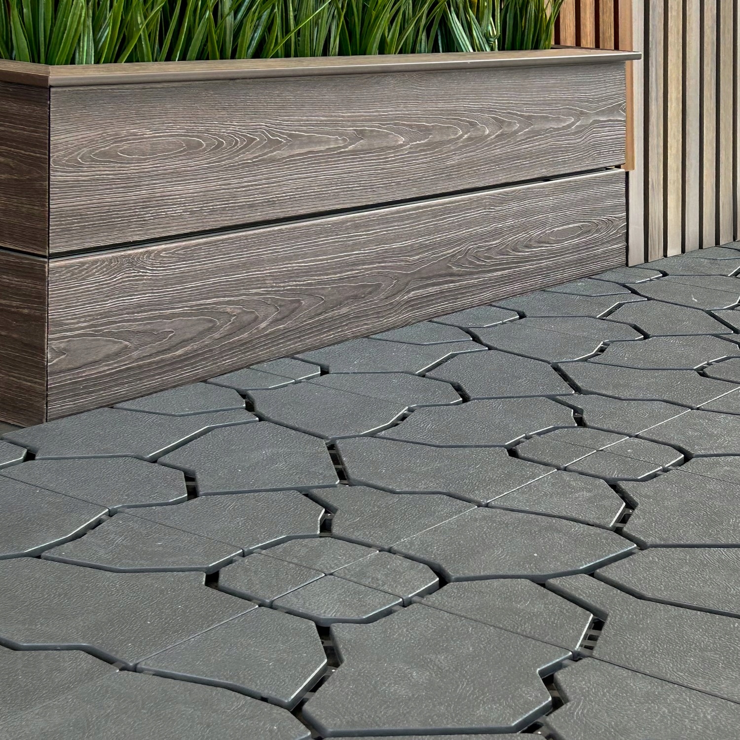 Podest tarasowy 0,28 x 0,28 m szary | Szary, Wzór kamień | na taras, balkon Długość 0.28 m