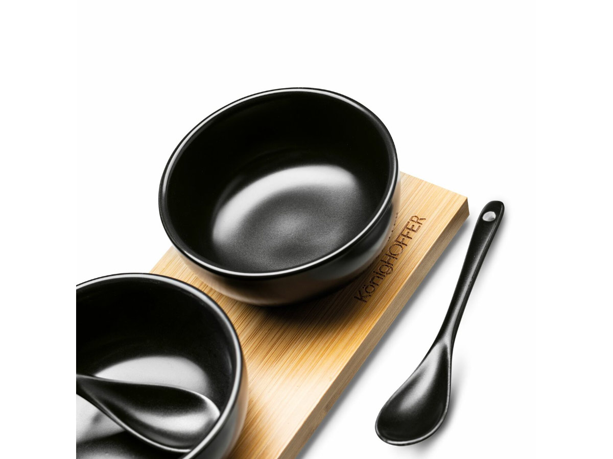 Zestaw 3 czarnych misek do dipów 160 ml KONIGHOFFER Linia Porcelana NBC